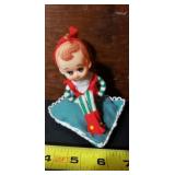Vintage JAPAN SITTING ELF on PILLOW RED FELT
