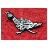 Unmarked Sterling & Turquoise Pendant