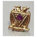 10k & Ruby Masonic Pendant