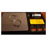 Sterling silver hoop earrings, .82g