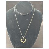 18in 925 Sterling silver Heart Necklace 3.06