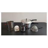 Mirro pint pressure cooker, nesco red handle