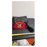 Vintage Masonic Shriners Ainad Fez Hat Cap Red