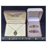 Antique Amethyst Victorian gold filled Necklace,