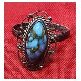 Unmarked Sterling & Turquoise Ring