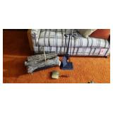 Fireplace hardware, logs bin logs, Antique Brass