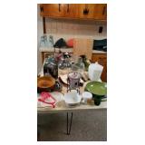 Contents on table glass tumblers covers for