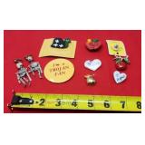 Teacher Brooches & Skeleton Clip On Earrings