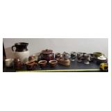 Collection of brown stoneware, pottery includes