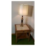 MCM end table 24 x 24x 24 in  and brass table
