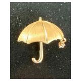 585 14k gold Umbrella Brooch 3.97 grams