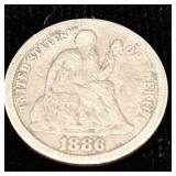 1886 Liberty seated dime