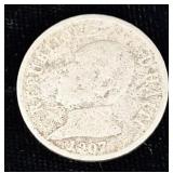 1907 HAITI 20 CENTIMES coin
