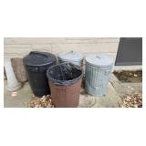 4 garbage cans