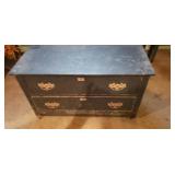 Oak dresser on wheels needs cleaned 43x22 x19 in