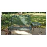 Expanded Steel Outdoor Glider 53 in long w End