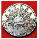 1828  Go FR MEXICO BIG Old Silver 8 Reales