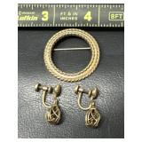 Gold filled Earrings & Brooch