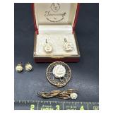 Gold Filled Earrings, Brooches