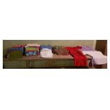 Towels, purple bathroom rugs, small like new