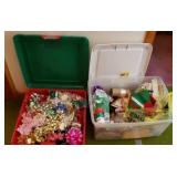 2 totes of bows and ribbons