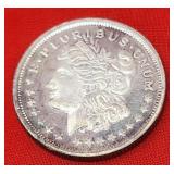 1 Oz Coin Castle Morgan Round BU