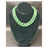16in. Glass Jadeite double strand Necklace