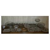 Clear cut glass includes silver plate bowls w