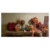 Floral decor arrangements,  metal plant stand,