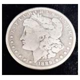 1889 Morgan Silver dollar,