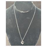 925 Sterling Silver Heart Necklace 2.62 grams