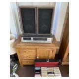 8 track tapes, wooden cabinet, Sears 8 track