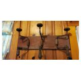 Coat Hooks make from hand crank drills, one