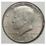 1964-D Kennedy 90% Silver Half Dollar