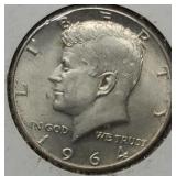 1964 Kennedy 90% Silver Half Dollar