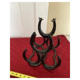Handmade horse shoe rack