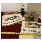 John Deere mini flag, gunny sacks, cloths and