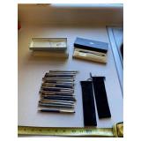 Cross pens with two felt holders and boxes