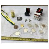 Medallion coins and John Deere memorabilia