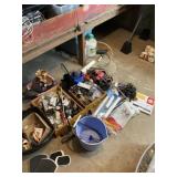 All contents on floor, in shelf and pvc pipe and