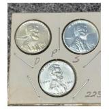 1943 P+D+S Lincoln Steel Wheat Penny Cent Set