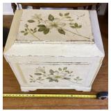 Wooden floral trunk , felt lined 22ï¿½ w x 18ï¿½ t x