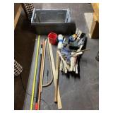 Painting supplies, tote and Snap-on screwdriver