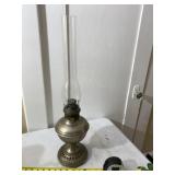 Old oil lamp with 14ï¿½ tall glass shade