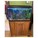 31ï¿½ x 30ï¿½ wood cabinet and 30 x 21 aquarium with