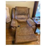 Brown lift chair with remote