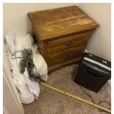 Paper shredder, wood night stand and mattress