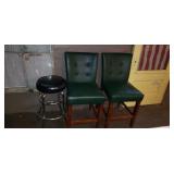 2 bar chairs 25 in. Stool 30 in.
