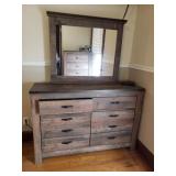 Low Boy dresser 6 drawer 54x37x 17 in , mirror