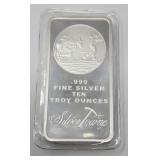 Silver Towne .999 Fine Silver 10 Troy Ounce Bar